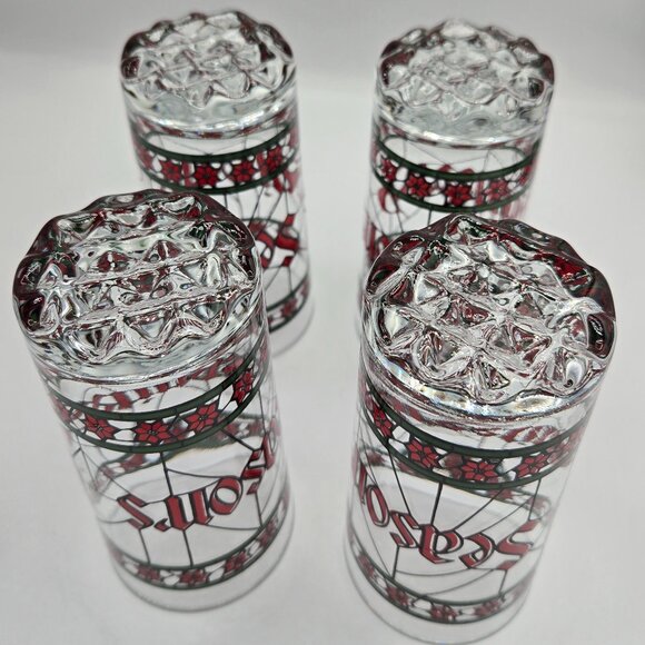 Set of 4 Vintage Houze Seasons Greetings Christmas Glasses - Picture 8 of 8